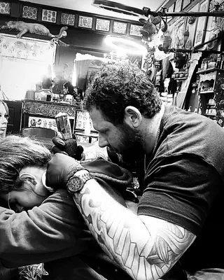 Keith McLean at work at Satori Tattoo