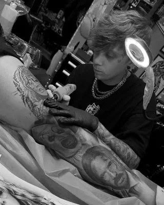 Marcus Rose at work at Satori Tattoo